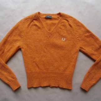 S . Fred Perry . oranžový svetr