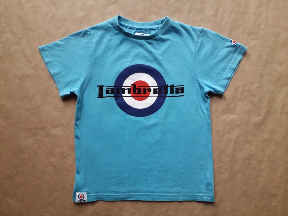 9–10 let . Lambretta . světle modré tričko s terčem