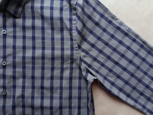 M . Peter Werth . modro-šedá kostkovaná košile