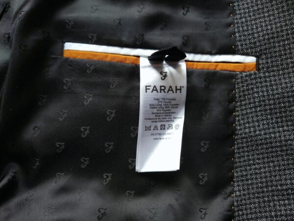 XL . Farah . šedo-černé sako se vzorem kohoutí stopy