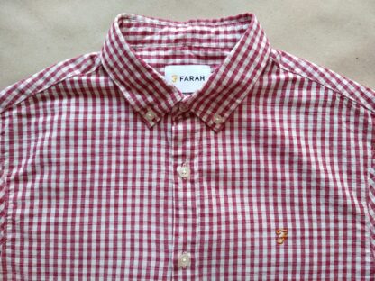 S . Farah . červeno-krémová kostkovaná gingham košile