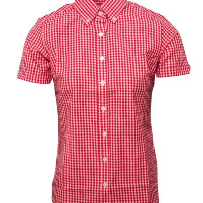 Relco London . dámská červeno-bílá kostkovaná gingham košile
