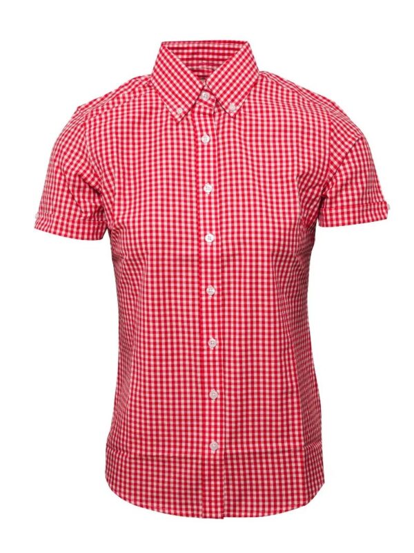 Relco London . dámská červeno-bílá kostkovaná gingham košile