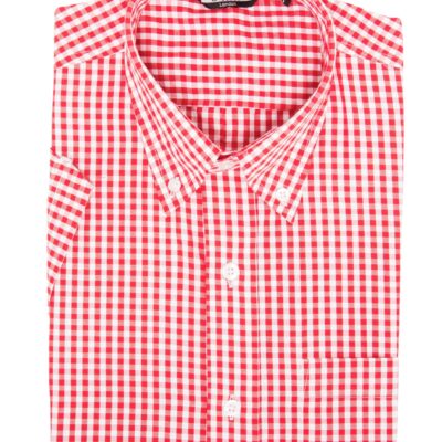 Relco London . červeno-bílá kostkovaná gingham košile