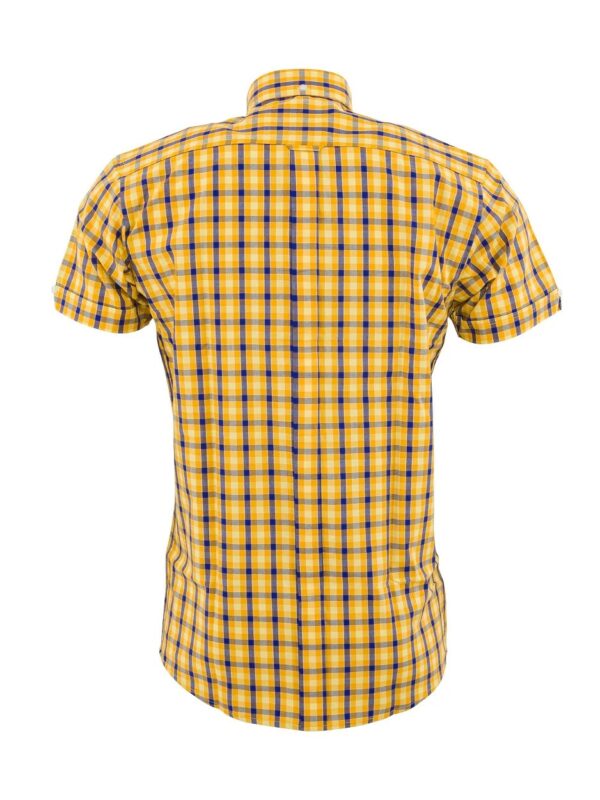 Relco London . modro-žlutá kostkovaná košile